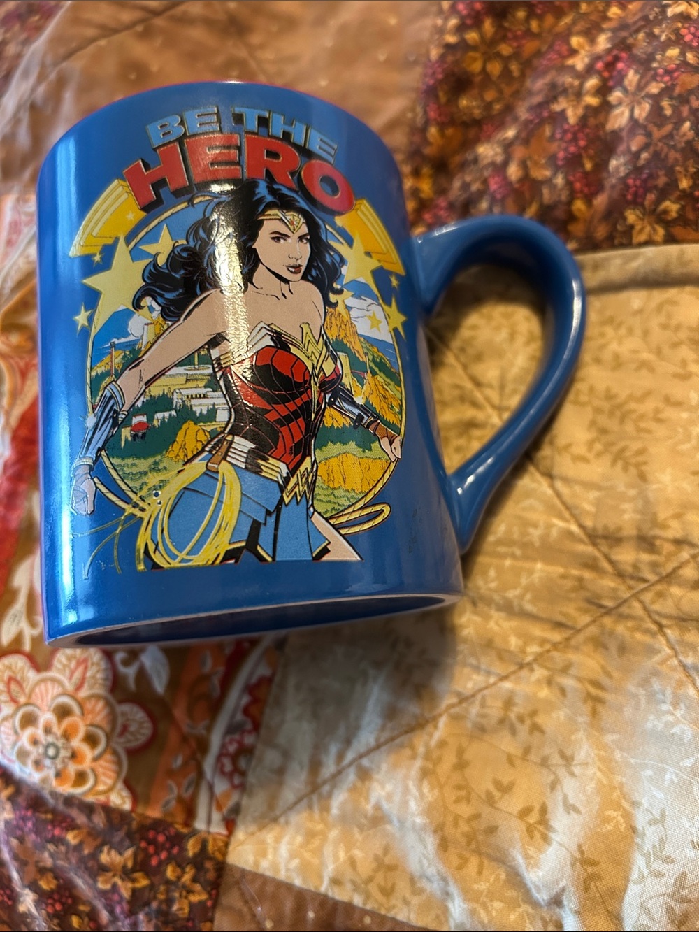 Wonder Woman "Be The Hero" Blue Ceramic Mug